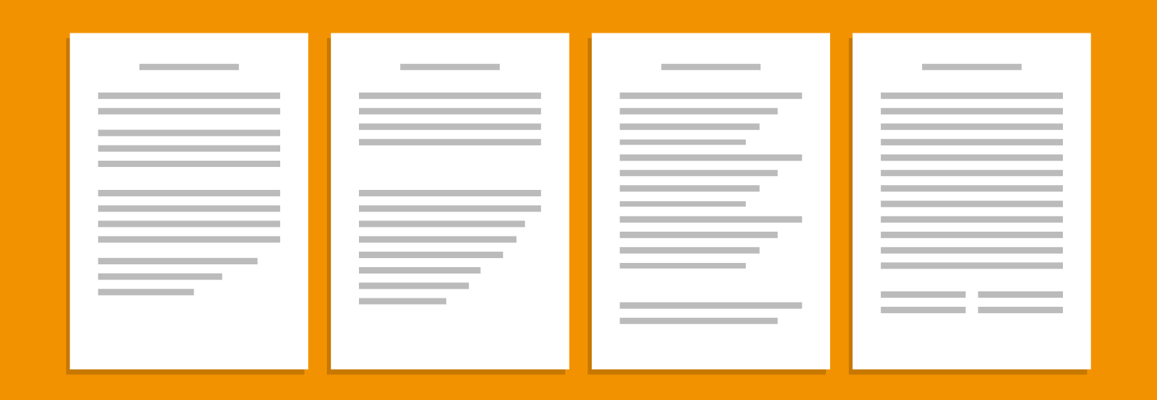 4 verschillende schrijfstijlen