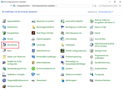 Beeldscherm kalibreren met Windows (stap 1)