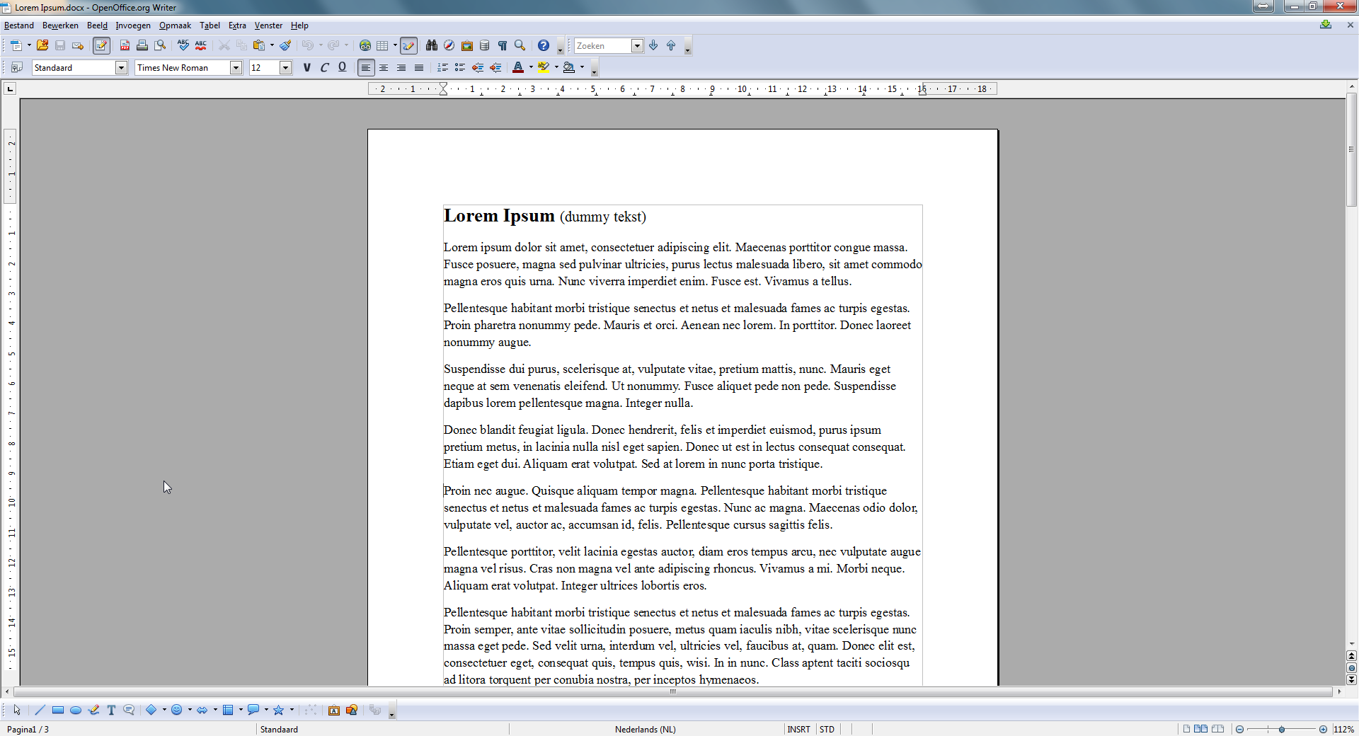 Marges instellen in Open Office stap 1