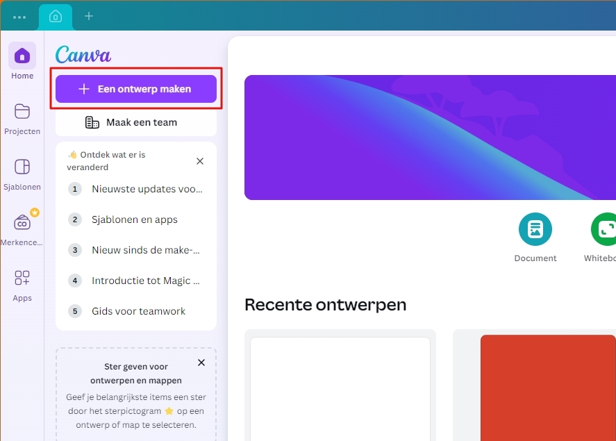 Canva softcover omslag instellen